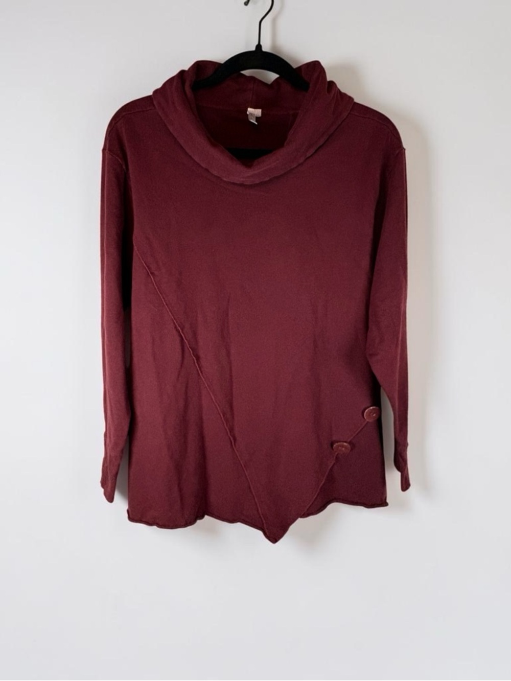 LULU-B Burgundy Top with Asymmetric Hem Women’s XL
